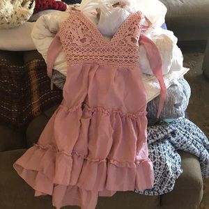 standing waiting dress dark blush